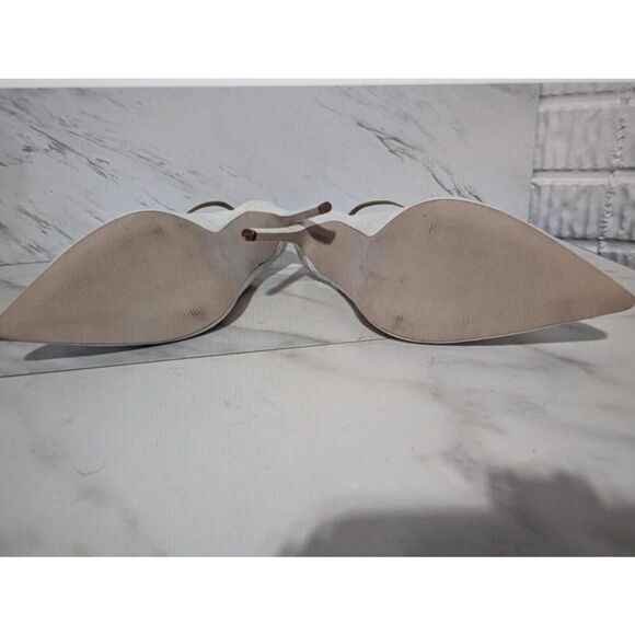 Steve Madden White Crocodile Print Slingback Heels 9.5 - Picture 7 of 8
